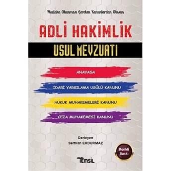 Adli Hakimlik Usul Mevzuatı Sertkan Erdurmaz