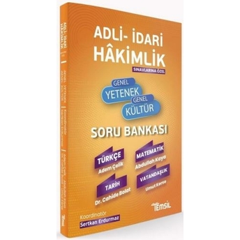 Adli Idari Hakimlik Genel Yetenek Genel Kültür Soru Bankası Adem Çelik