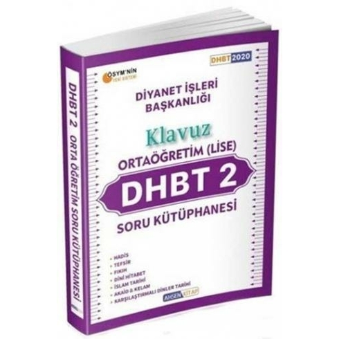 Ahsen Kitap 2020 Dhbt 2 Ortaöğretim (Lise) Kılavuz Soru Kütüphanesi