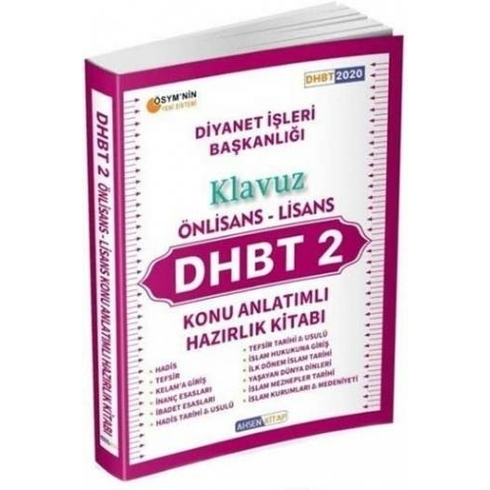 Ahsen Kitap Dhbt-2 Klavuz Ön Lisans-Lisans Konu Anlatımlı Hazırlık Kitabı