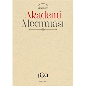 Akademi Mecmuası Sayı: 189 Ocak 2019 Kolektif