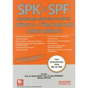 Akademi Spf Lisanslama Sınavına Hazırlık Düzey 3 - Tüm Konular Soru Bankası Şenol Babuşcu