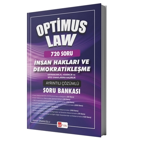 Akfon Yayınları 2021 Optimus Law Kaymakamlık Insan Hakları Ve Demokratikleşme Soru Bankası Ahmet Sinanoğlu