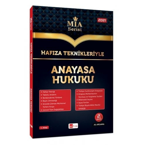 Akfon Yayınları Hafıza Teknikleriyle Anayasa Hukuku Mia Serisi Ali Argama