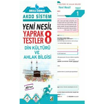 Akıllı Damla Din Kültürü Ve Ahlak Bilgisi Yeni Nesil Yaprak Testler-8. Sınıf Komisyon