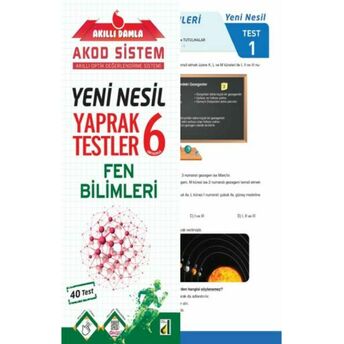 Akıllı Damla Fen Bilimleri Yeni Nesil Yaprak Testler-6. Sınıf Komisyon