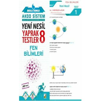 Akıllı Damla Fen Bilimleri Yeni Nesil Yaprak Testler-8. Sınıf Komisyon