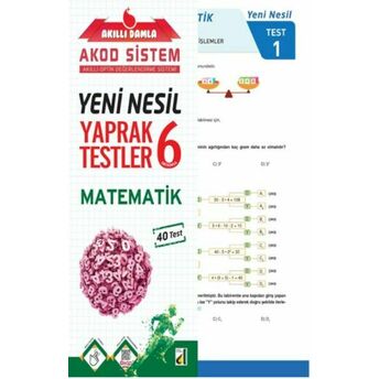 Akıllı Damla Matematik Yeni Nesil Yaprak Testler-6. Sınıf Komisyon