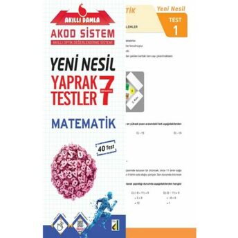 Akıllı Damla Matematik Yeni Nesil Yaprak Testler-7. Sınıf Komisyon