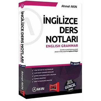 Akın Dil & Yargı Yayınevi 2018 Yds Grammar Ingilizce Ders Notları 51. Baskı