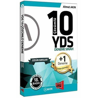 Akın Dil & Yargı Yayınevi Yds 10 +1 Çözümlü Özgün Deneme Sınavı