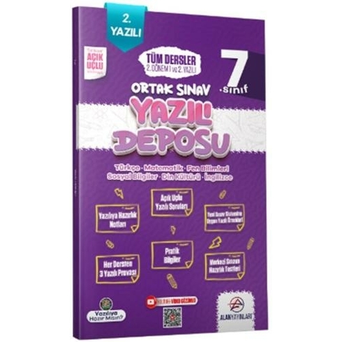 Alan Yayınları 7. Sınıf Tüm Dersler Ortak Sınav 2. Dönem 2. Yazılı Komisyon