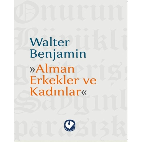 Alman Erkekler Ve Kadınlar Walter Benjamin