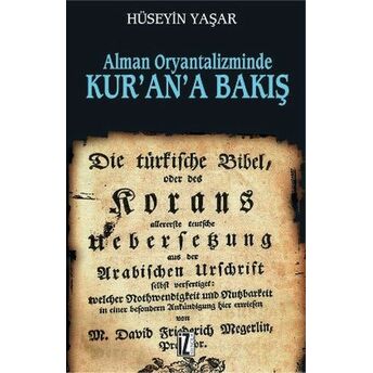 Alman Oryantalizminde Kur'an'a Bakış Hüseyin Yaşar