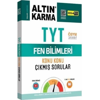 Altın Karma 2023 Tyt Fen Bilimleri Fizik-Kimya-Biyoloji Konu Konu Çıkmış Sorular Video Çözümlü