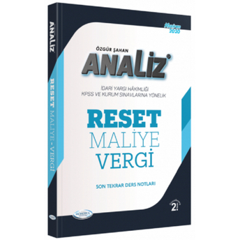 Analiz Reset Maliye Vergi Son Tekrar Ders Notları Özgür Şahan