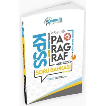 Anamorfik Yayınları Kpss Paragraf Soru Bankası Komisyon