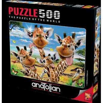 Anatolian Zürafa Selfisi/ Giraffe Selfie 500 Parça Puzzle