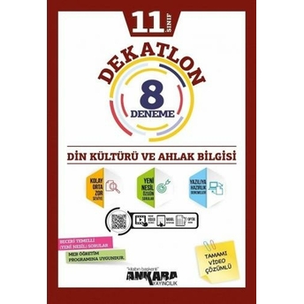 Ankara Yayıncılık 11. Sınıf Din Kültürü Ve Ahlak Bilgisi Dekatlon 8 Deneme Komisyon