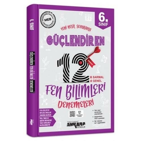 Ankara Yayıncılık 6.Sınıf Güçlendiren Fen Bilimleri 12 Deneme Sınavı