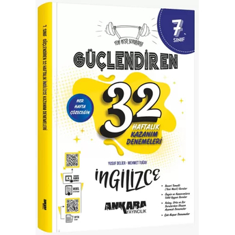 Ankara Yayıncılık 7. Sınıf Ingilizce Güçlendiren 32 Haftalık Kazanım Denemeleri Komisyon