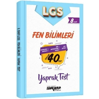 Ankara Yayıncılık 8. Sınıf Lgs Fen Bilimleri 40 Yaprak Test Komisyon