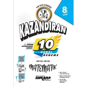 Ankara Yayıncılık 8. Sınıf Matematik 1. Dönem Kazandıran 10 Deneme Demet Baki