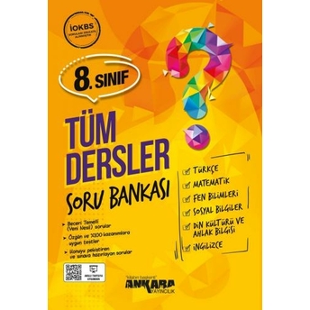 Ankara Yayıncılık 8. Sınıf Tüm Dersler Soru Bankası Komisyon