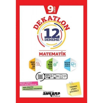 Ankara Yayıncılık 9. Sınıf Matematik Dekatlon 12 Denemeleri Komisyon