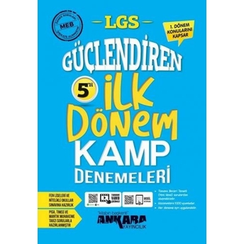 Ankara Yayınları 8. Sınıf Lgs 1. Dönem Güçlendiren 5 Li Ilk Kamp Denemeleri Komisyon