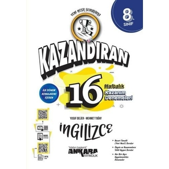 Ankara Yayınları 8. Sınıf Lgs Ingilizce Kazandıran 16 Haftalık Kazanım Denemeleri Komisyon