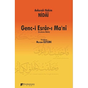 Ankaralı Hekim Nidai Genc-I Esrar-I Ma'ni Nuran Öztürk