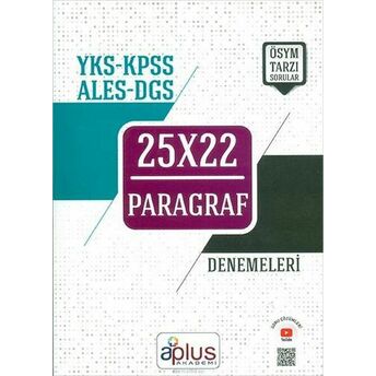 Aplus Yks Kpss Ales Dgs Paragraf 25X22 Denemeleri (Yeni) Komisyon