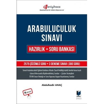 Arabuluculuk Sınavı Hazırlık Soru Bankası 2022 Abdulkadir Anaç