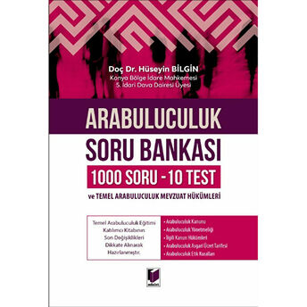 Arabuluculuk Soru Bankası (1000 Soru - 10 Test) Ve Arabuluculuk Mevzuat Hükümleri Hüseyin Bilgin