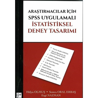 Araştırmacılar Için Spss Uygulamalı Istatistiksel Deney Tasarımı