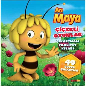 Arı Maya Çiçekli Oyunlar - Çıkartmalı Faaliyet Kitabı Kolektif