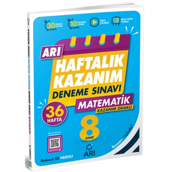 Arı Yayınları 8. Sınıf Matematik Haftalık Kazanım Denemeleri Mehmet Ali Varışlı