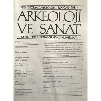 Arkeoloji Ve Sanat Dergisi Sayı 14 - 15 Kolektif