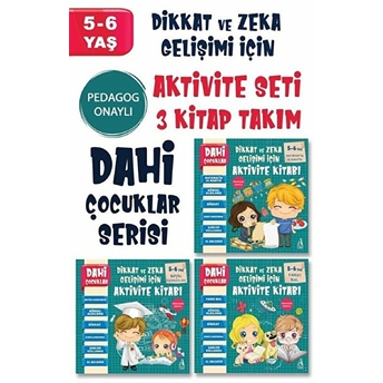 Arunas Yayıncılık Dahi Çocuklar Serisi Aktivite Seti 5-6 Yaş (3 Kitap Takım)