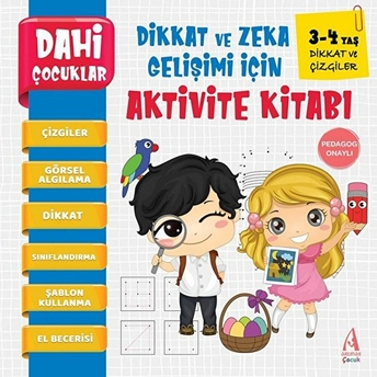 Arunas Yayıncılık Pedagog Onaylı Dahi Çocuklar Aktivite Kitabı 3-4 Yaş