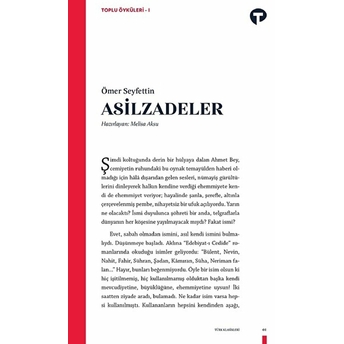 Asilzadeler Ömer Seyfettin