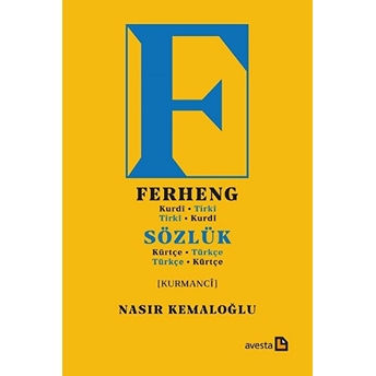 Avesta Yayınları Sözlük (Kürtçe-Türkçe) Ferheng (Kurdi-Tirki)