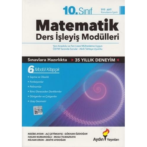 Aydın Yayınları 10. Sınıf Matematik Ders Işleyiş Fasikülleri 6 Modül Kitapçık