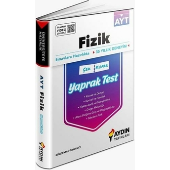 Aydın Yayınları Ayt Fizik Çek Kopar Yaprak Test Komisyon