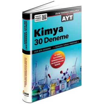 Aydın Yayınları Ayt Kimya 30 Deneme Video Çözümlü Ali Dinçsönmez