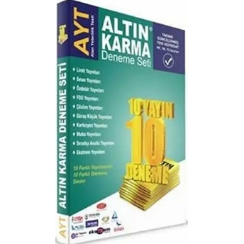 Ayt 10 Yayın 10 Deneme Altın Karma Deneme Seti Kolektif