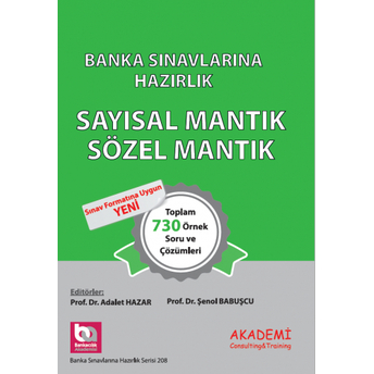 Banka Sınavlarına Hazırlık Sayısal Mantık - Sözel Mantık Adalet Hazar