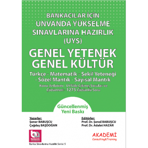 Bankacılar Için Unvanda Yükselme Sınavlarına Hazırlık Genel Yetenek - Genel Kültür