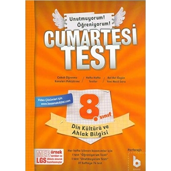 Basamak Yayınları 8. Sınıf Cumartesi Test Din Kültürü Ve Ahlak Bilgisi